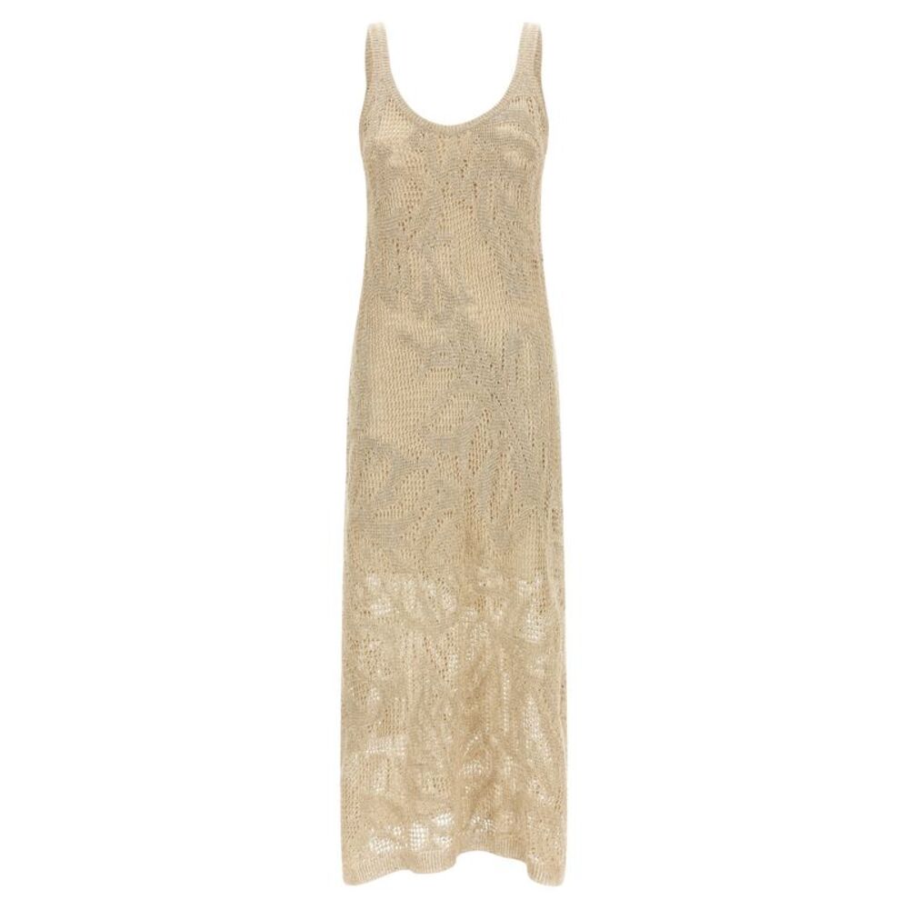 Brunello Cucinelli Beige Linen Long Women's Dress